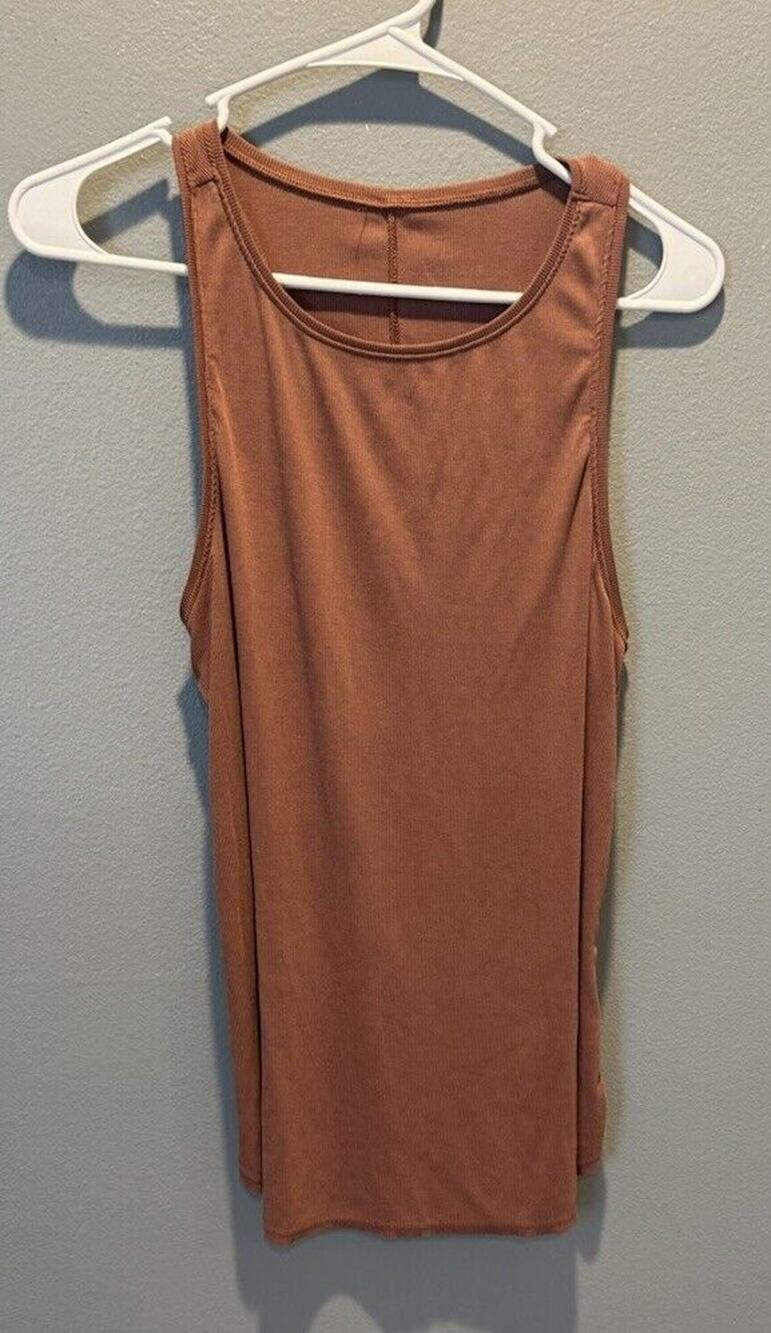 Nike Women's Orange Ribbed Tank Top Dri Fit Size M